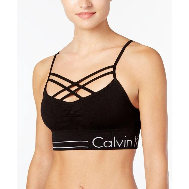 商品Calvin Klein|Performance Strappy-Front Low-Support Sports Bra,价格¥223,第1张图片