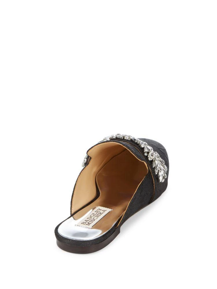 商品Badgley Mischka|Kana Embellished Textile Mules,价格¥395,第2张图片详细描述