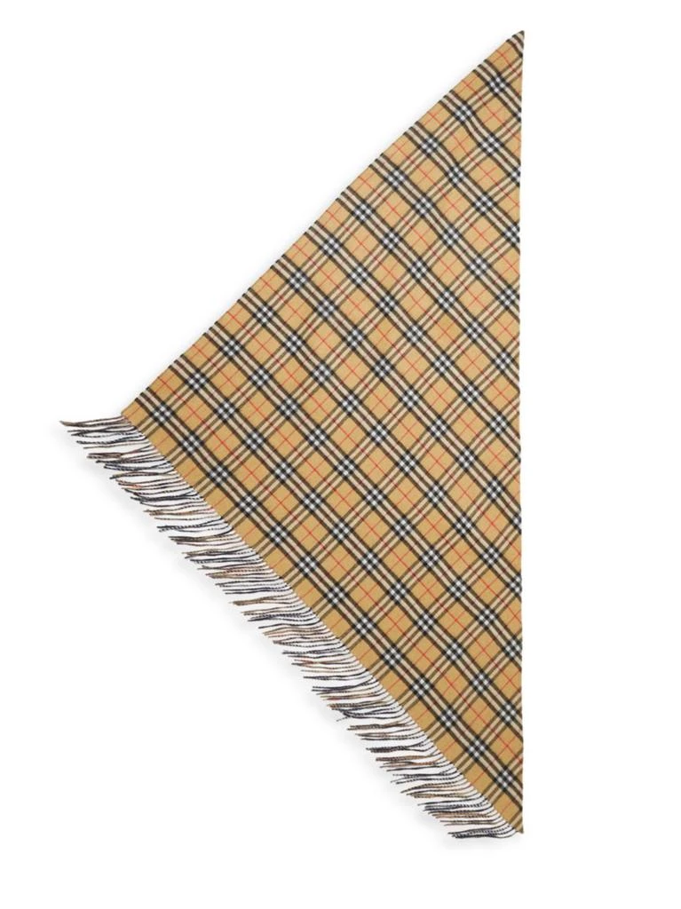 商品Burberry|Burberry - Vintage Check Cashmere Bandana Scarf,价格¥2636,第2张图片详细描述