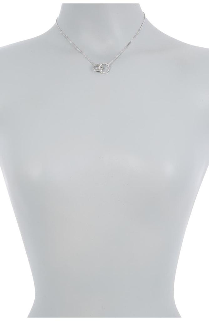 White Rhodium Plated Interlocking Ring Necklace商品第2张图片规格展示