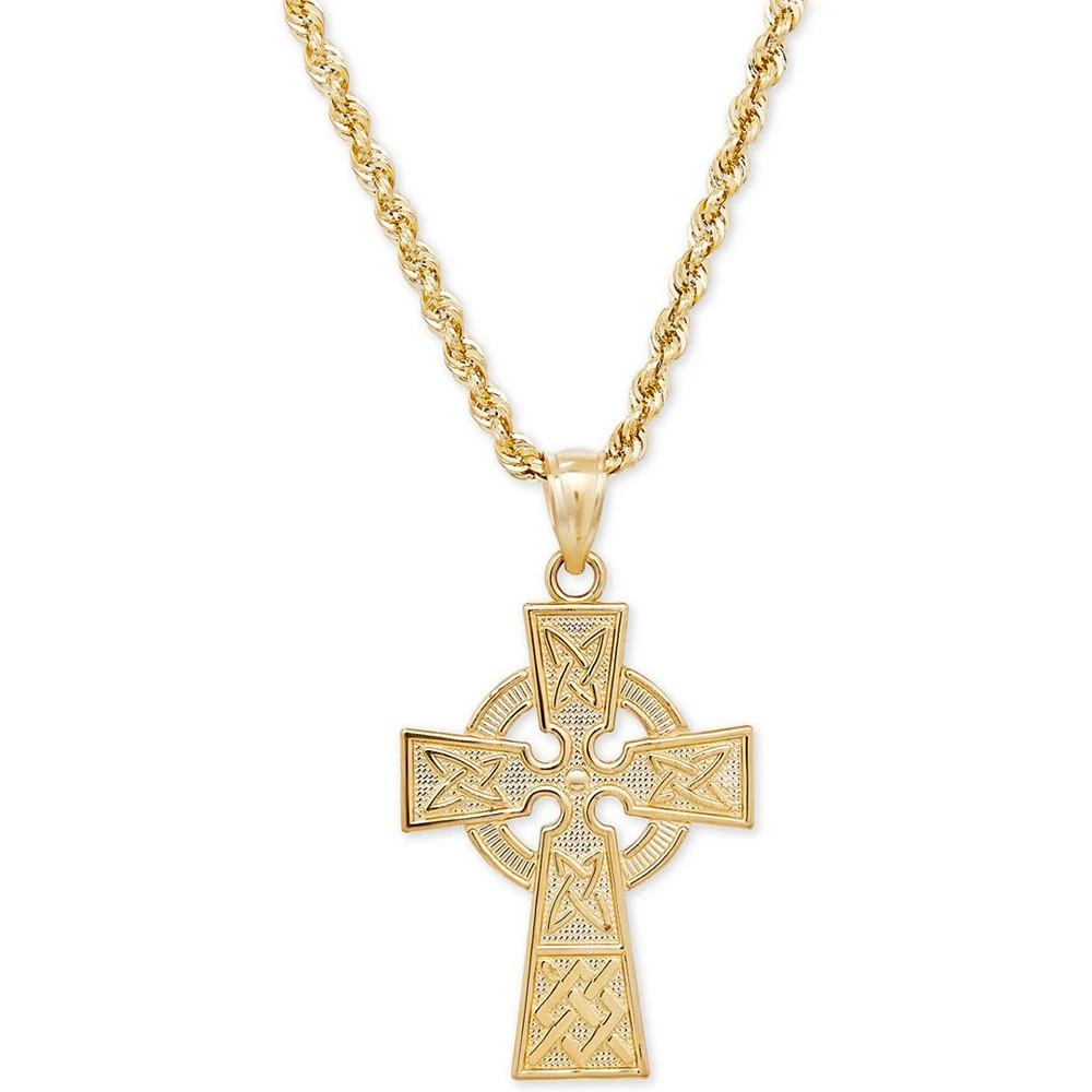 商品Macy's|Celtic Cross Pendant Necklace in 14k Gold,价格¥8780,第1张图片