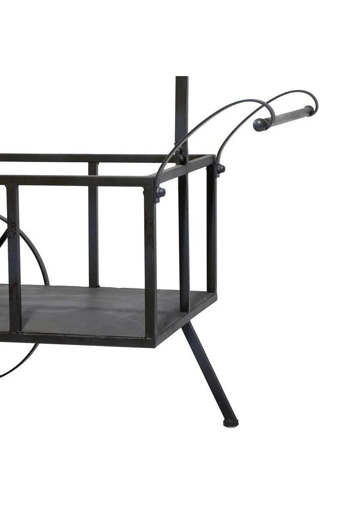 商品WILLOW ROW|Black Metal Indoor & Outdoor Flower Cart Plant Stand,价格¥1648,第5张图片详细描述