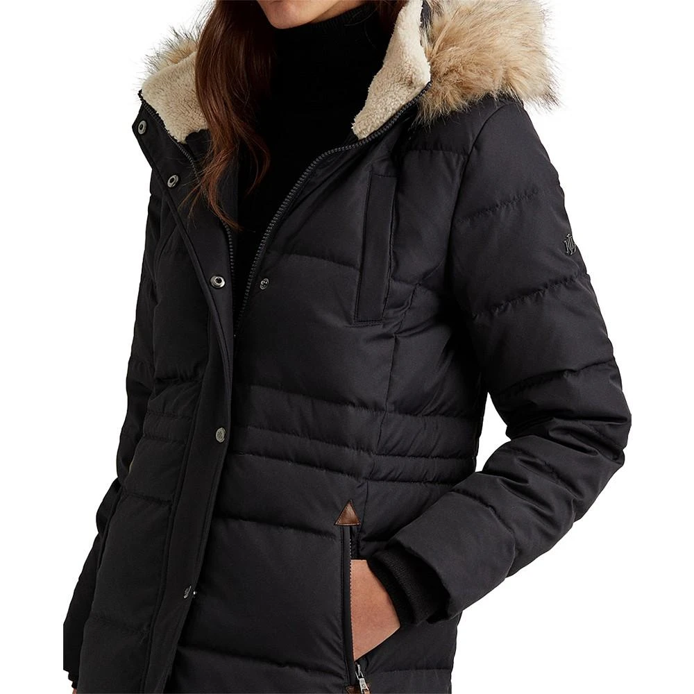 商品Ralph Lauren|Women's Faux-Fur-Trim Hooded Puffer Coat, Created for Macy's,价格¥1188,第3张图片详细描述