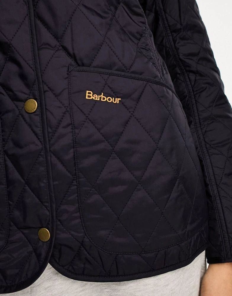 商品Barbour|Barbour Annandale diamond quilt jacket with cord collar in navy,价格¥1179,第3张图片详细描述