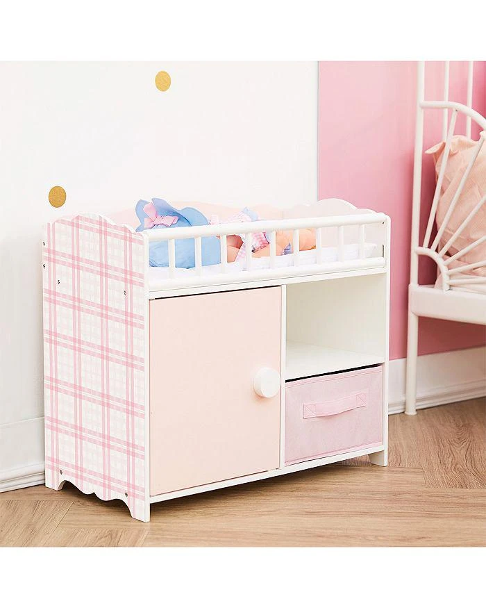 商品Teamson|Olivia's Little World by Kids Aurora Princess Pink Plaid Baby Doll Bed with Accessories Pink - Ages 3-7,价格¥742,第3张图片详细描述