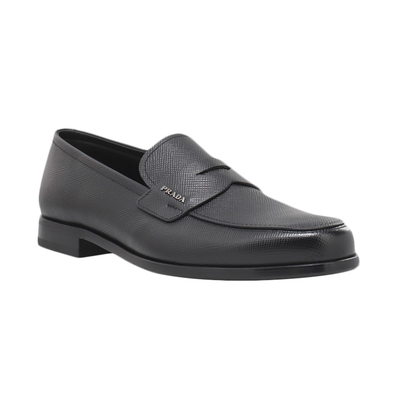 Prada 普拉达 男士黑色皮革乐福鞋 2DB178-3E0N-F0002商品第1张图片规格展示