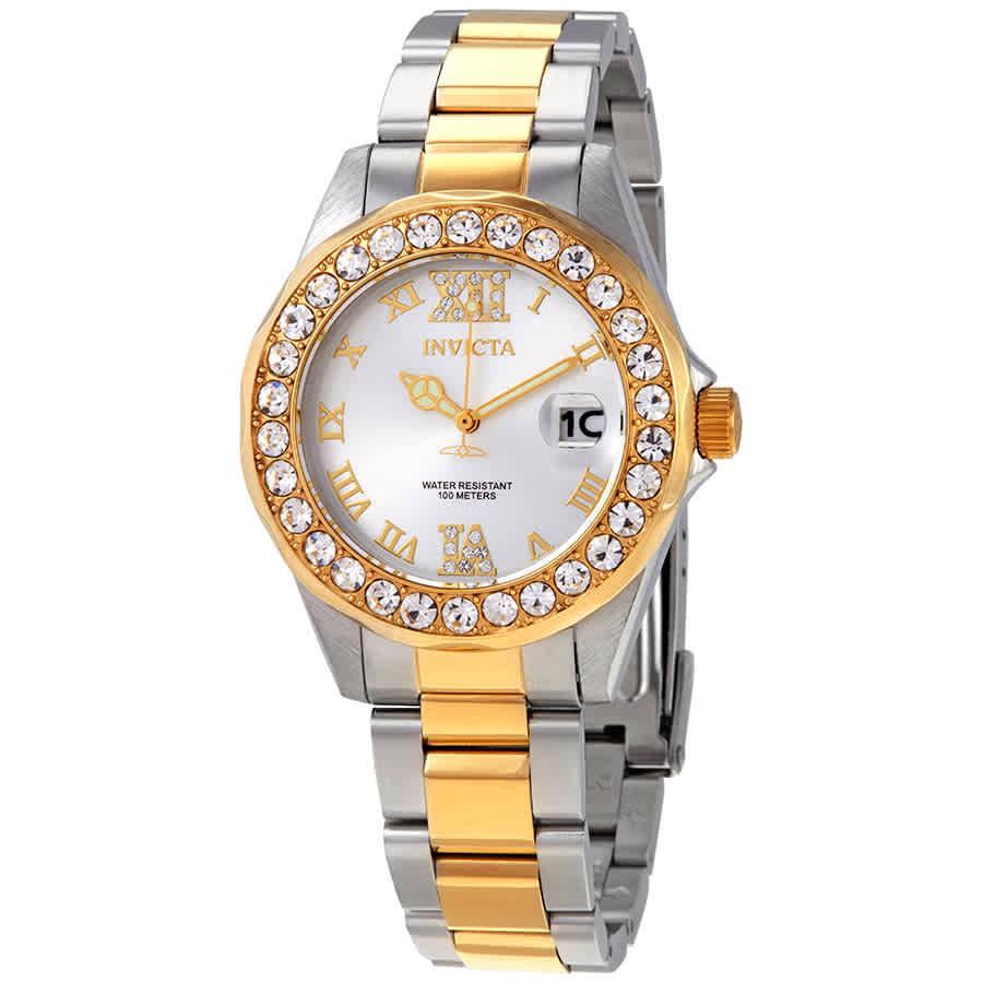 商品Invicta|Invicta Pro Diver Lady Silver Sunray Dial Two-tone Ladies Watch 20215,价格¥534,第1张图片