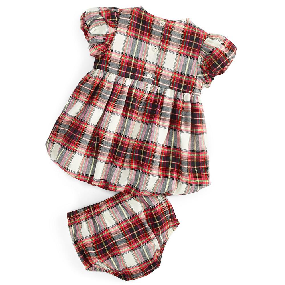 Baby Girls 2-Pc. Tartan Bloomers & Dress Set, Created for Macy's商品第2张图片规格展示