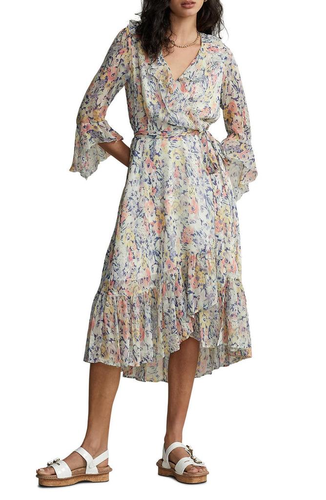 Sheri Floral Chiffon Wrap Dress商品第1张图片规格展示