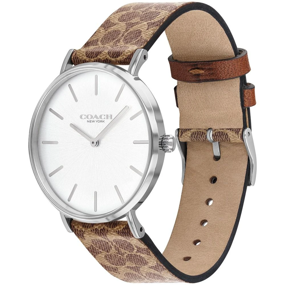 商品Coach|Women's Perry Brown Canvas Strap Watch 36mm,价格¥840,第3张图片详细描述