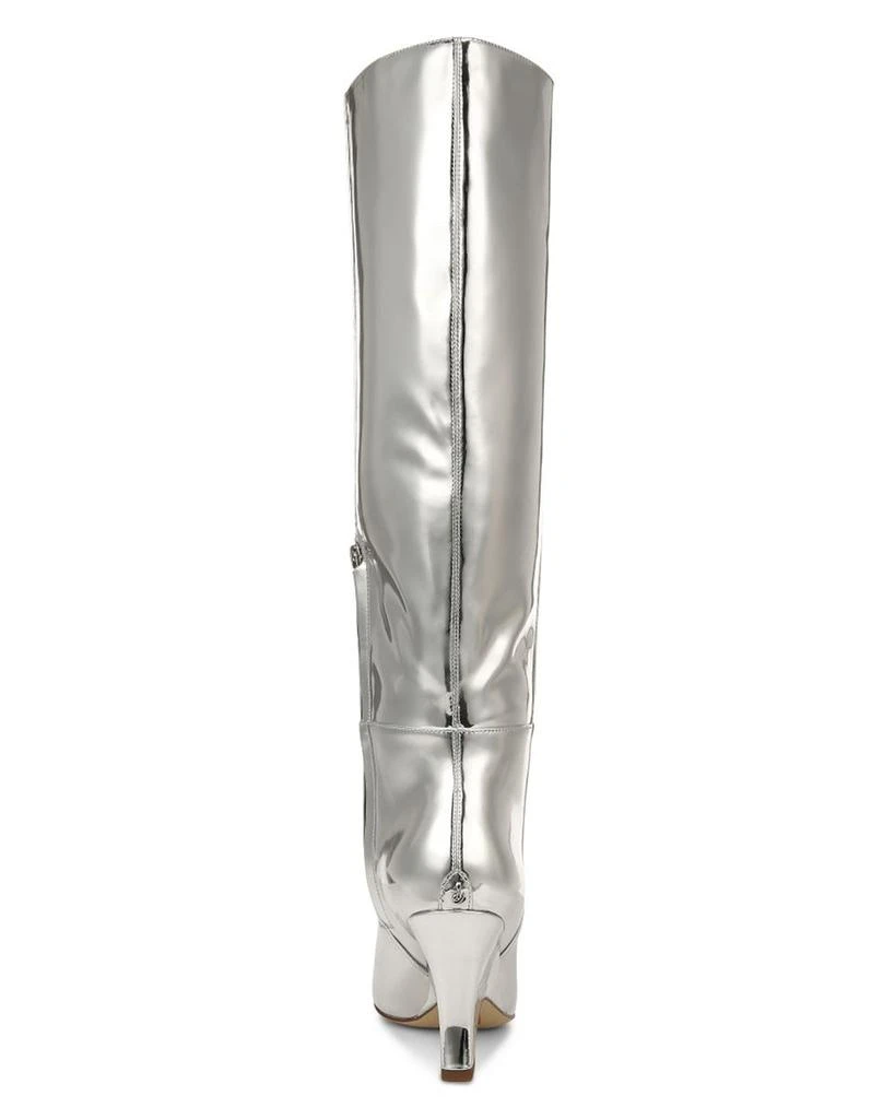 Women's Vance Pointed Toe Silver High Heel Tall Boots 商品