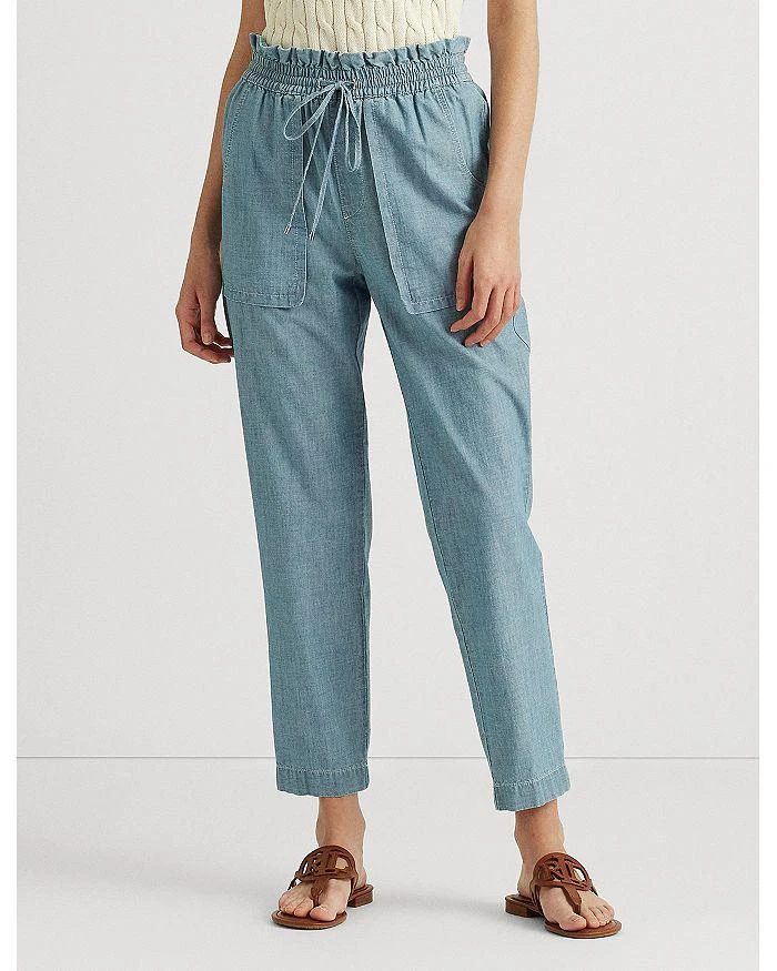 商品Ralph Lauren|Chambray Drawstring Straight Leg Pants,价格¥446,第3张图片详细描述