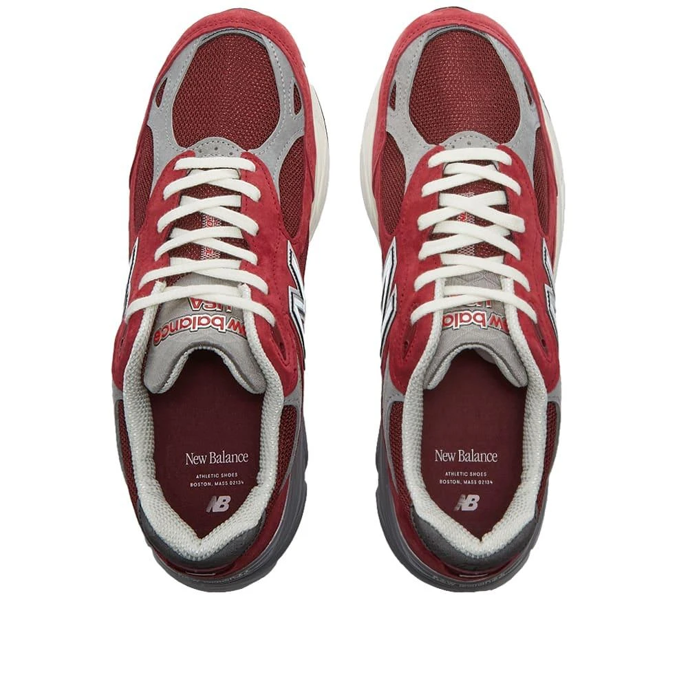 商品New Balance|男款 Teddy Made联名 990v3 休闲鞋 美产 酒红色,价格¥1235,第5张图片详细描述