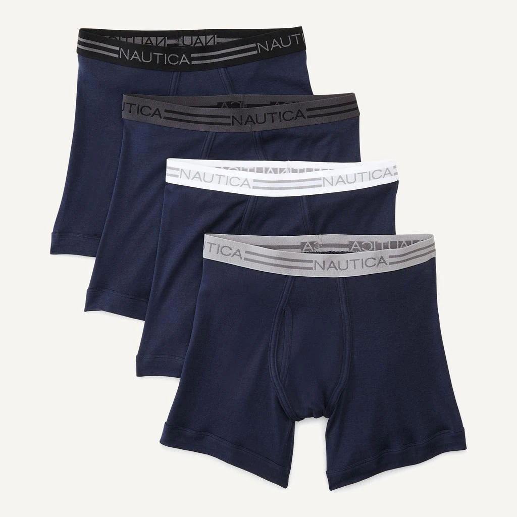 商品Nautica|Mens Cotton Boxer Briefs, 4-Pack,价格¥103,第2张图片详细描述