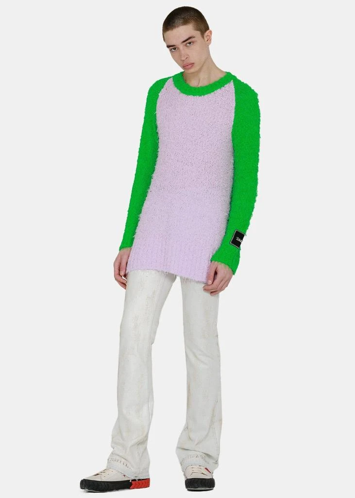 商品We11done|We11done Green & Pink Fluffy Knit Top,价格¥1527,第5张图片详细描述