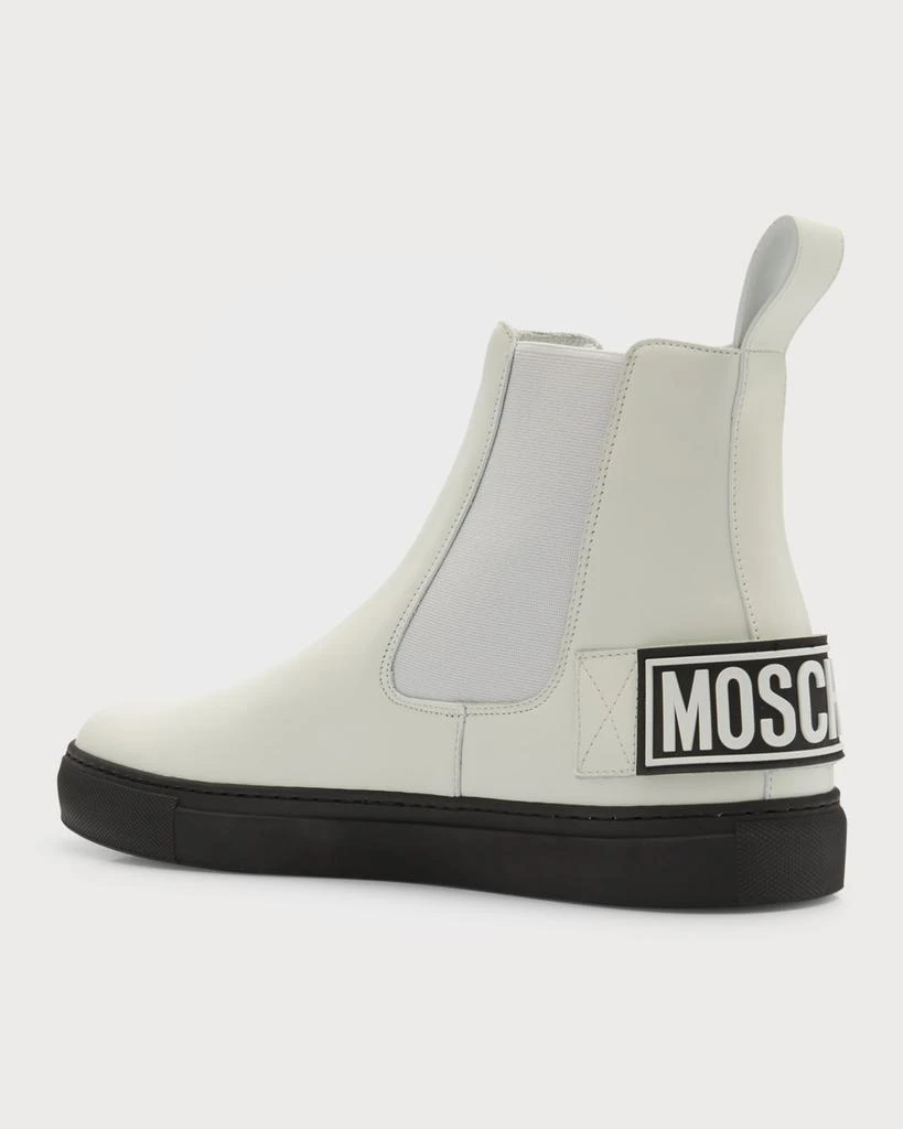 商品Moschino|Men's Logo Leather Chelsea Boot,价格¥2971,第4张图片详细描述