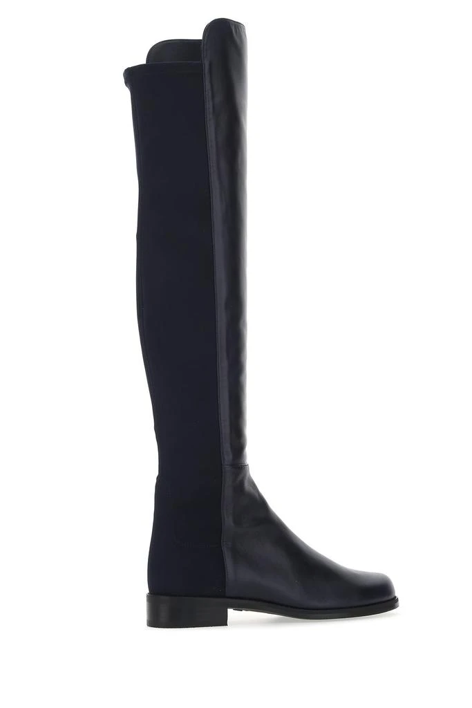 商品Stuart Weitzman|Blue nappa leather and fabric 5050 boots,价格¥6489,第2张图片详细描述