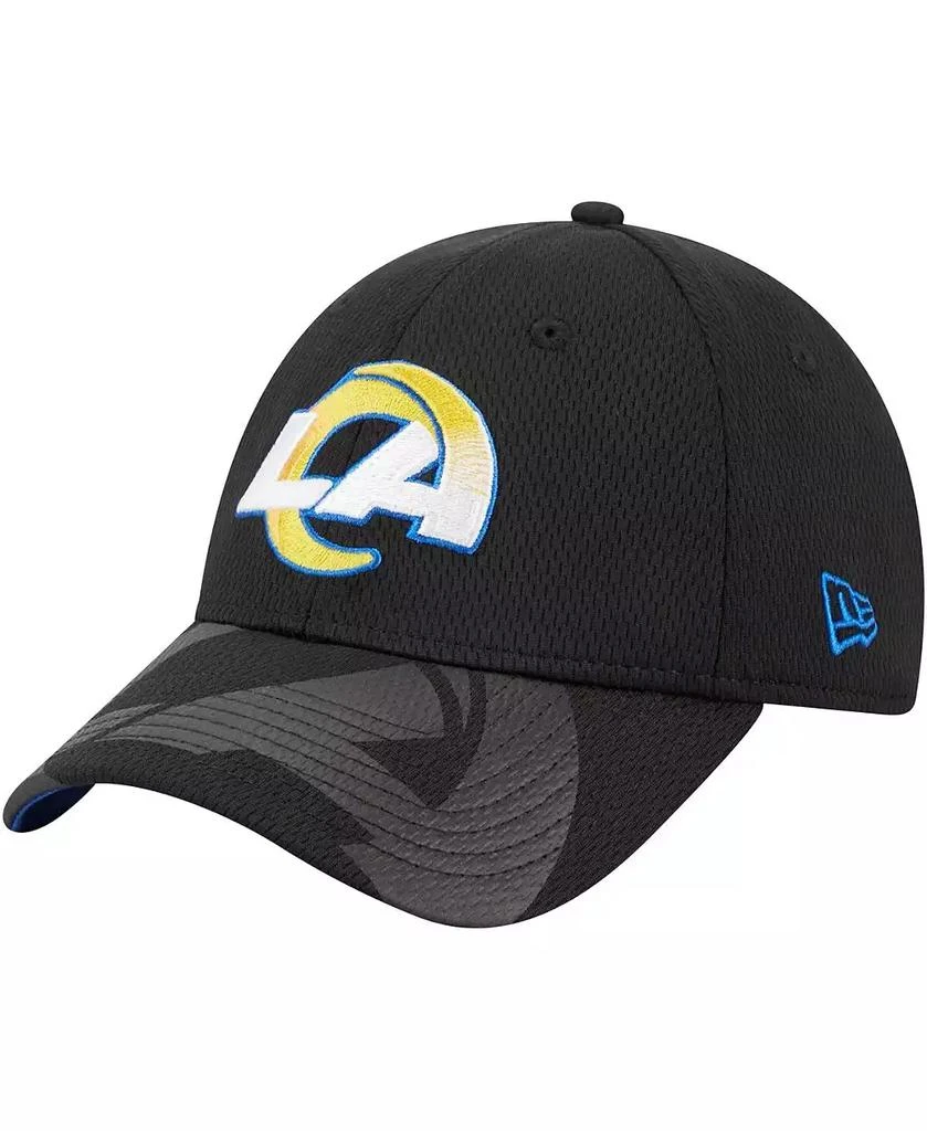 商品New Era|Men's Black Los Angeles Rams Top Visor 9FORTY Adjustable Hat,价格¥247,第1张图片