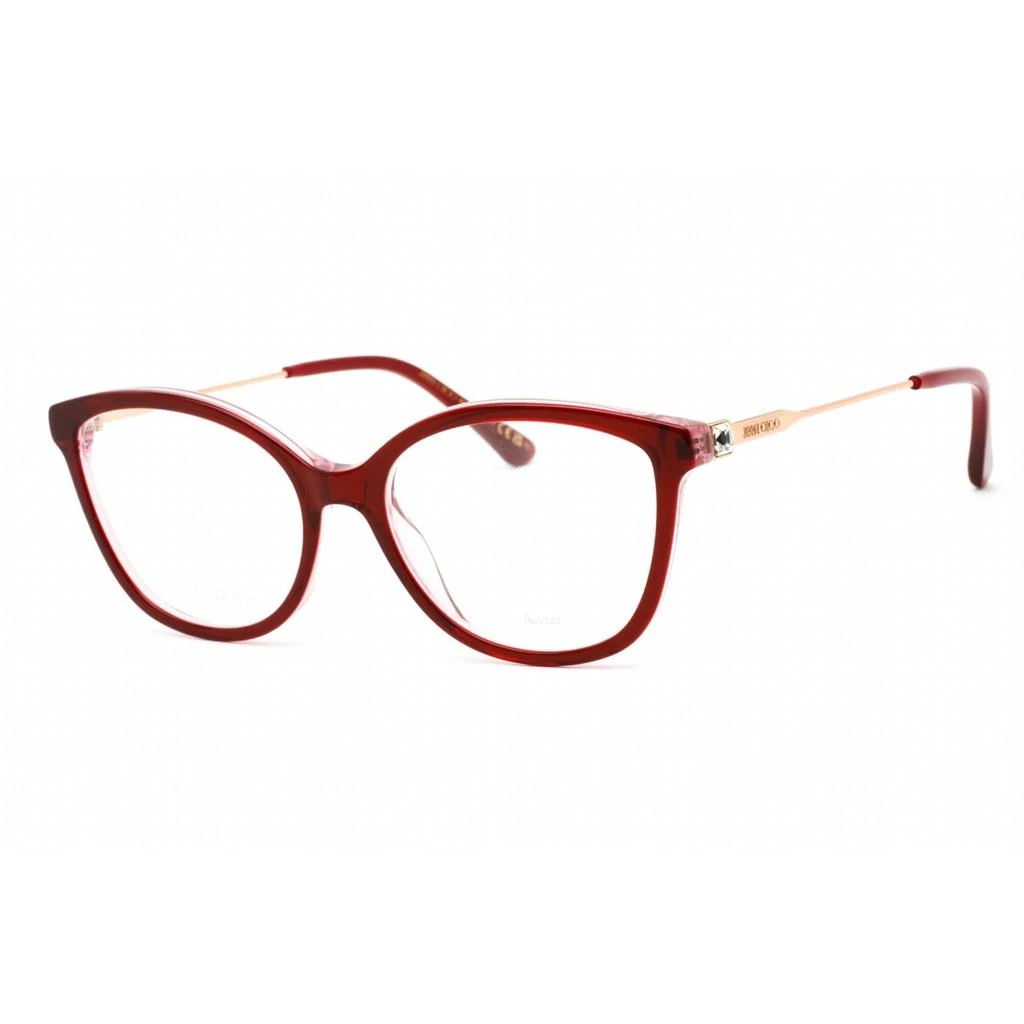 商品Jimmy Choo|Jimmy Choo Women's Eyeglasses - Cat Eye Burgundy Acetate/Metal Frame | JC373 0LDL 00,价格¥546,第1张图片