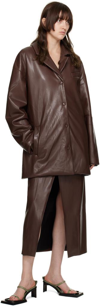 Brown Liban Vegan Leather Jacket商品第4张图片规格展示