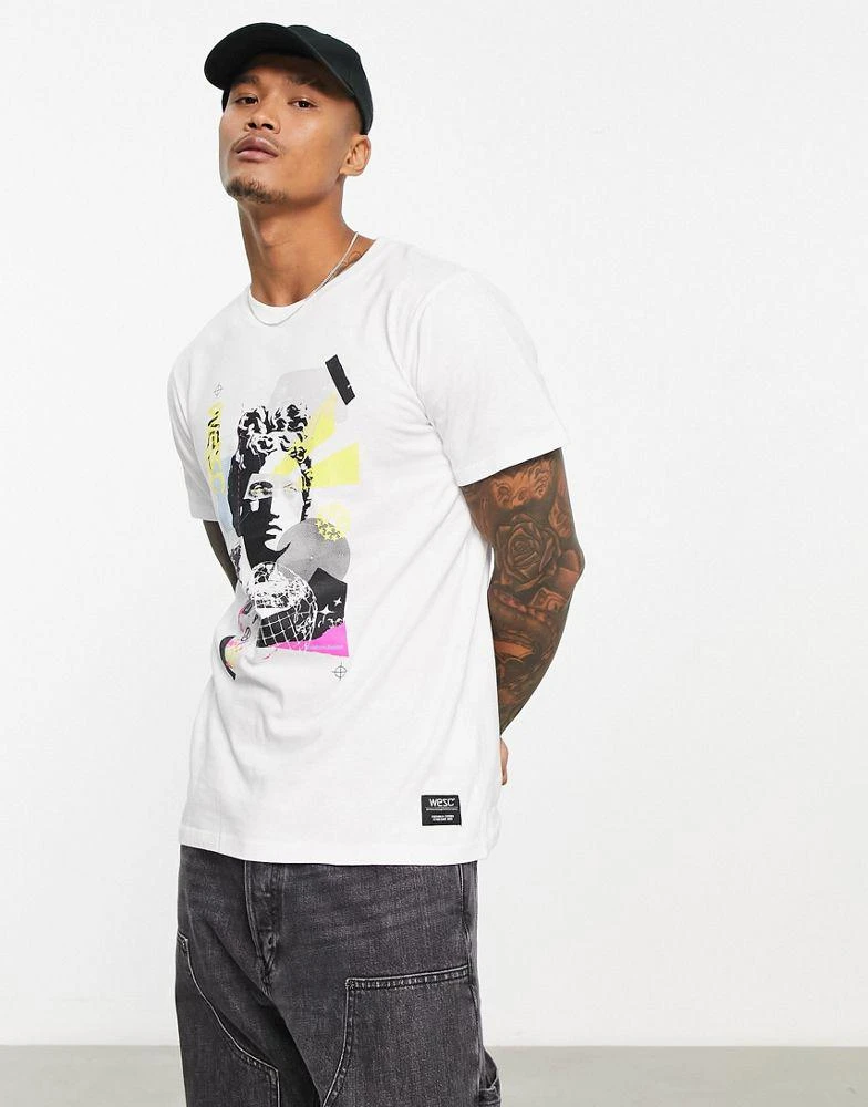 商品WeSC|WESC printed t-shirt in white,价格¥185,第1张图片