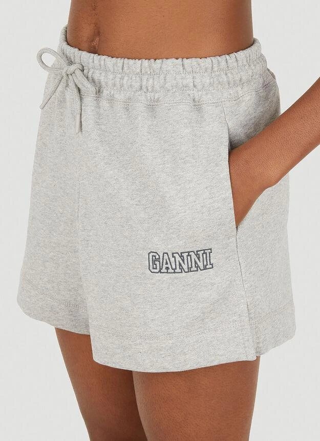 商品Ganni|Logo Embroidery Track Shorts in Grey,价格¥969,第5张图片详细描述