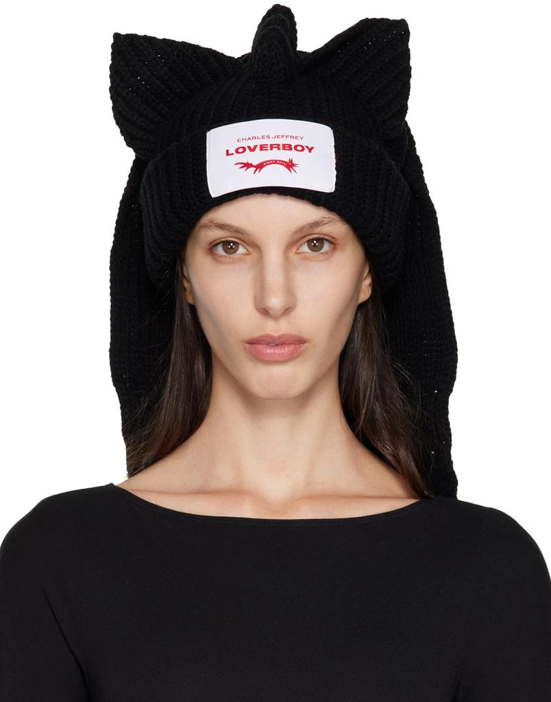 商品Charles Jeffrey Loverboy|Black Chunky Kimera Beanie,价格¥1138,第1张图片