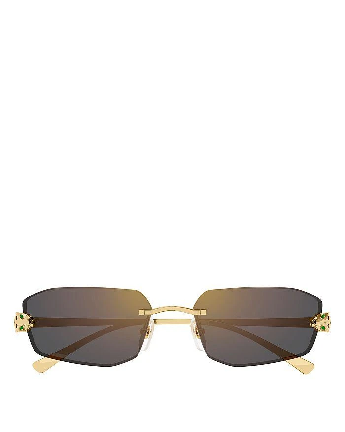 商品Cartier|Panthere Classic 24 Carat Gold Plated Rimless Geometrical Sunglasses, 56mm,价格¥11187,第2张图片详细描述