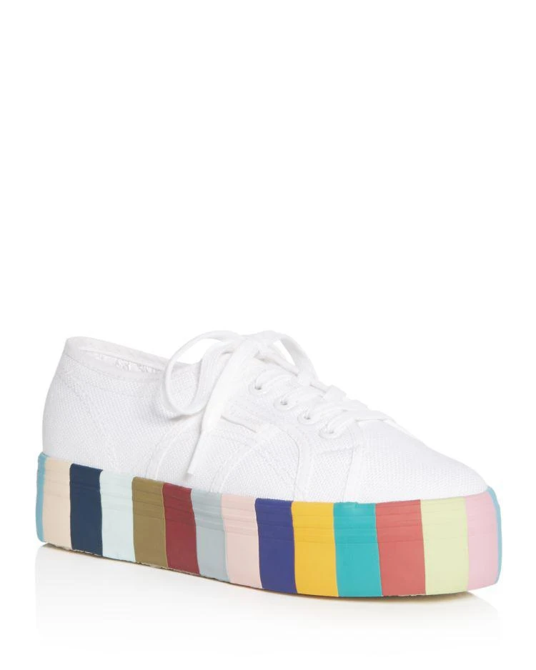 商品Superga|女士厚底彩虹条纹休闲鞋,价格¥446,第1张图片