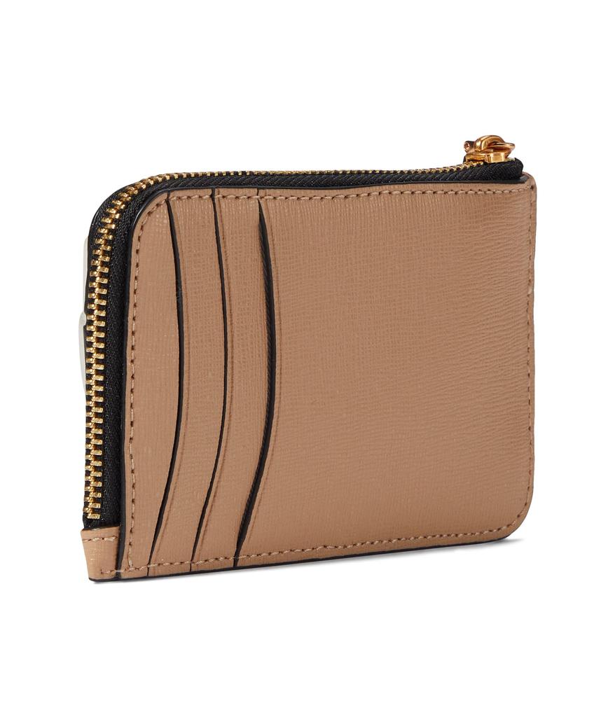 Morgan Color-Blocked Saffiano Leather Zip Card Holder商品第2张图片规格展示