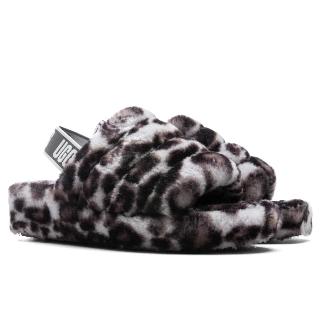 商品UGG|UGG Women's Fluff Yeah Slide Panther Print - Stormy Grey,价格¥418,第2张图片详细描述