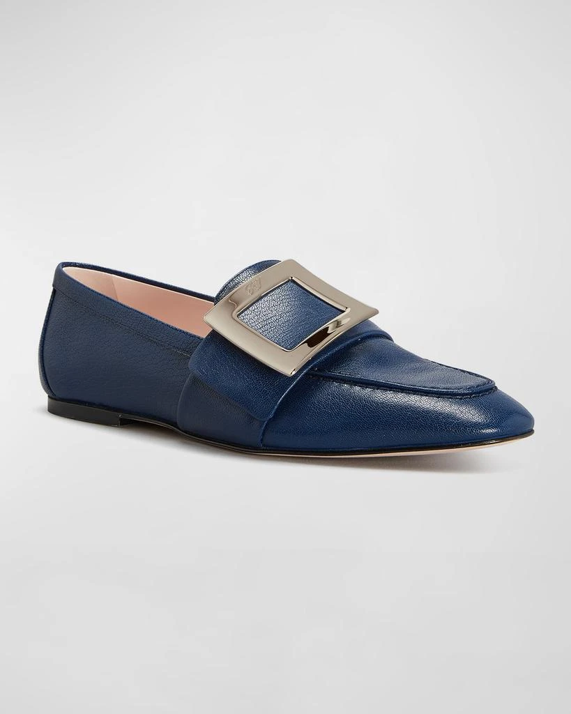 商品Roger Vivier|Leather Buckle Flat Loafers,价格¥3462,第2张图片详细描述