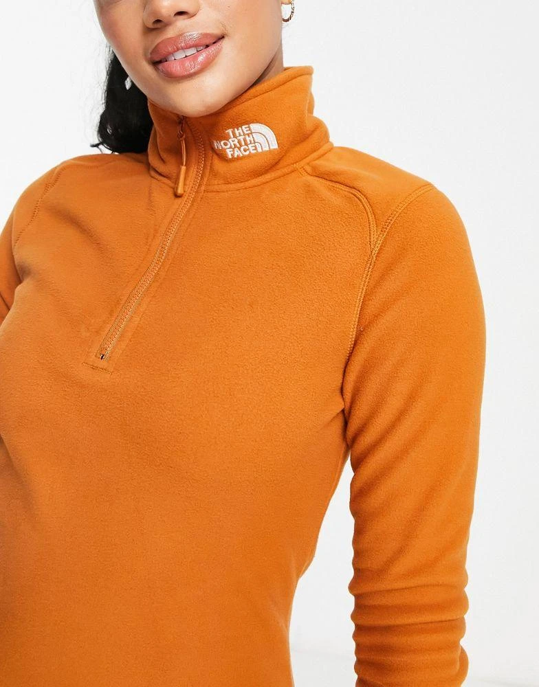 商品The North Face|The North Face Glacier 1/4 zip fleece dress with neck logo in brown Exclusive at ASOS,价格¥290,第4张图片详细描述