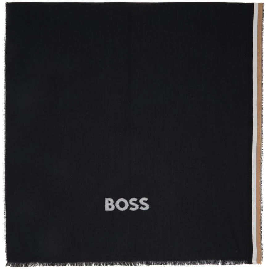 商品Hugo Boss|Black Jacquard Scarf,价格¥496,第1张图片