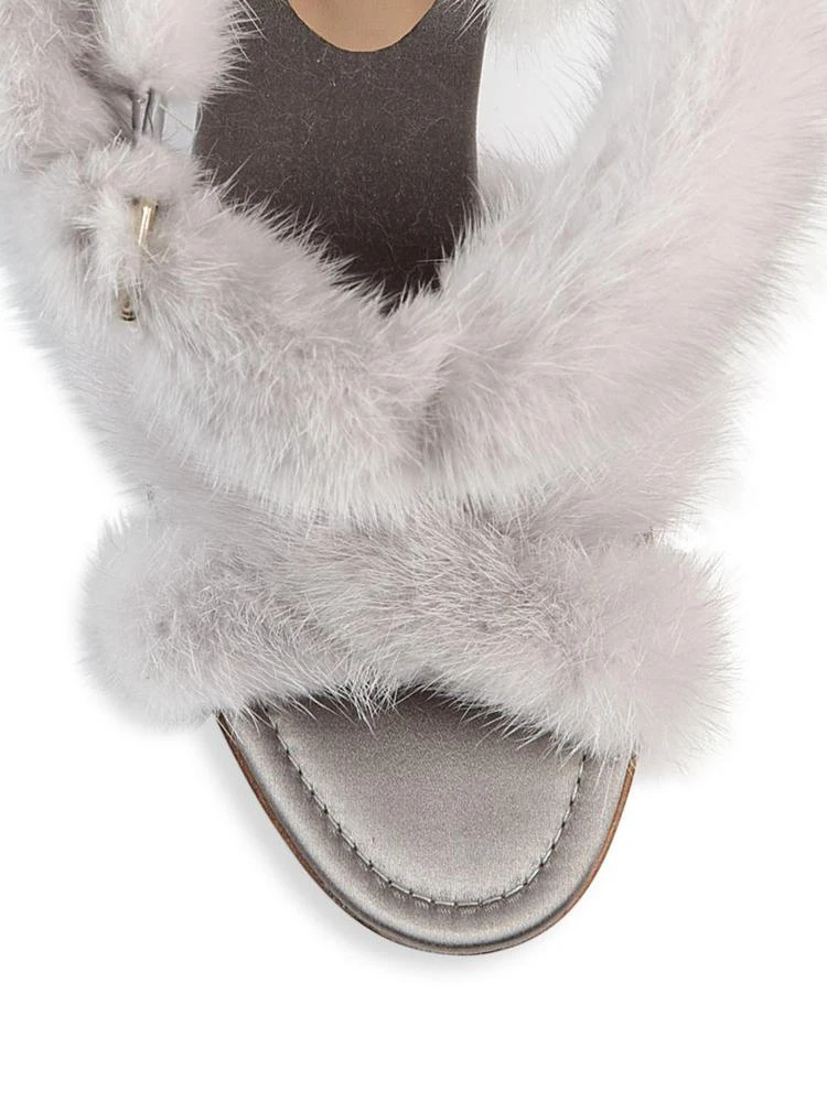 商品Valentino|Mink Fur Crisscross Sandals,价格¥4709,第3张图片详细描述