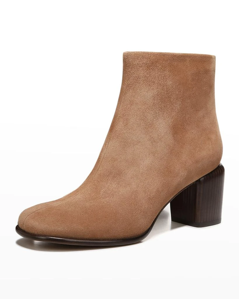 商品Vince|Maggie Suede Block-Heel Booties,价格¥1049,第4张图片详细描述