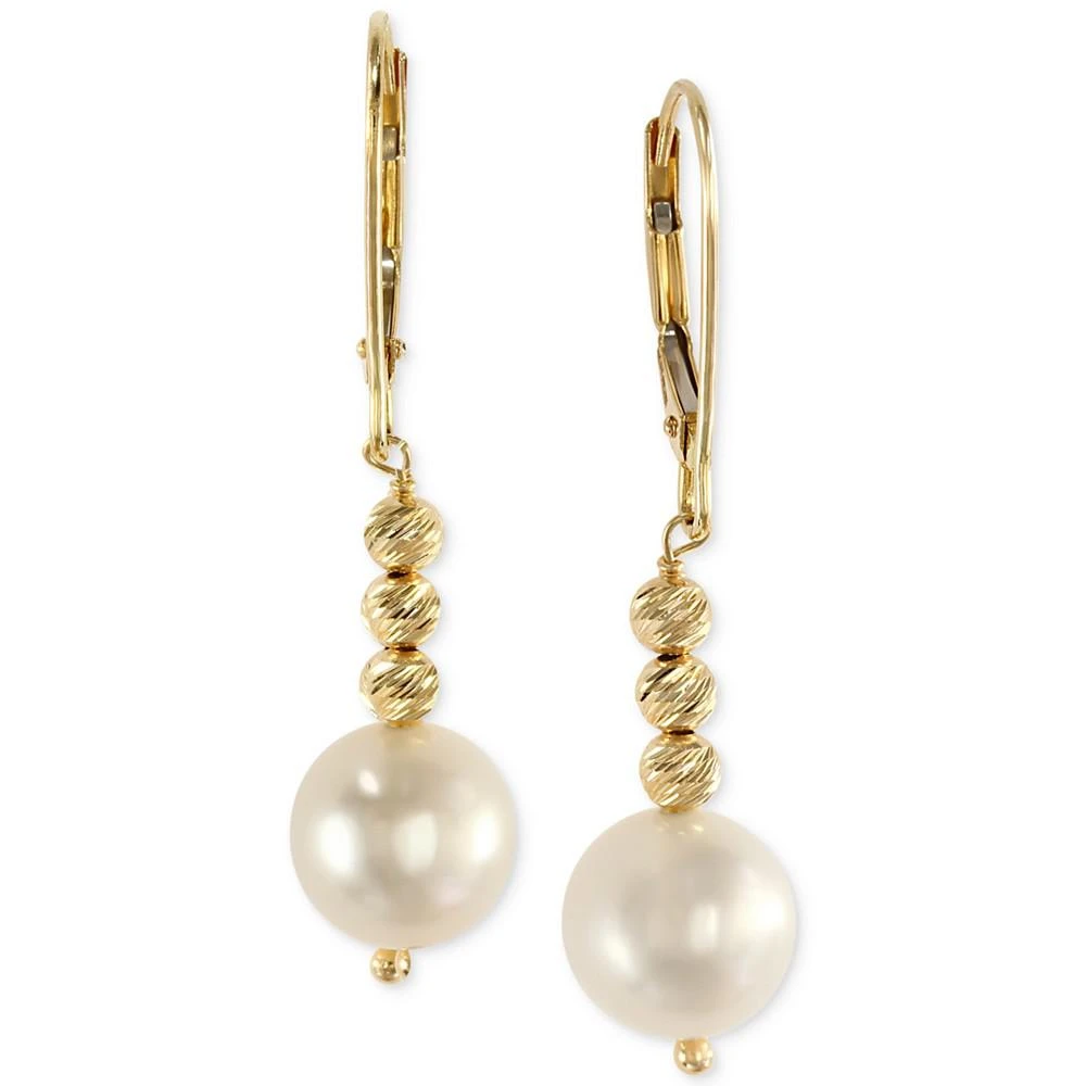 商品Effy|EFFY® Cultured Freshwater Pearl Drop Earrings in 14k Gold (8-1/2mm),价格¥3718,第1张图片