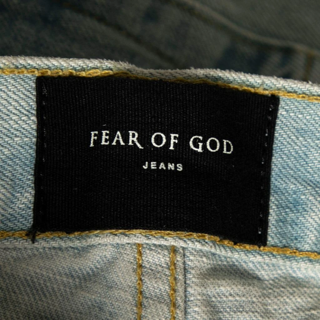 商品[二手商品] Fear of god|Fear of God Blue Distressed Denim Zipped Hem Slim Fit Jeans M,价格¥4057,第4张图片详细描述