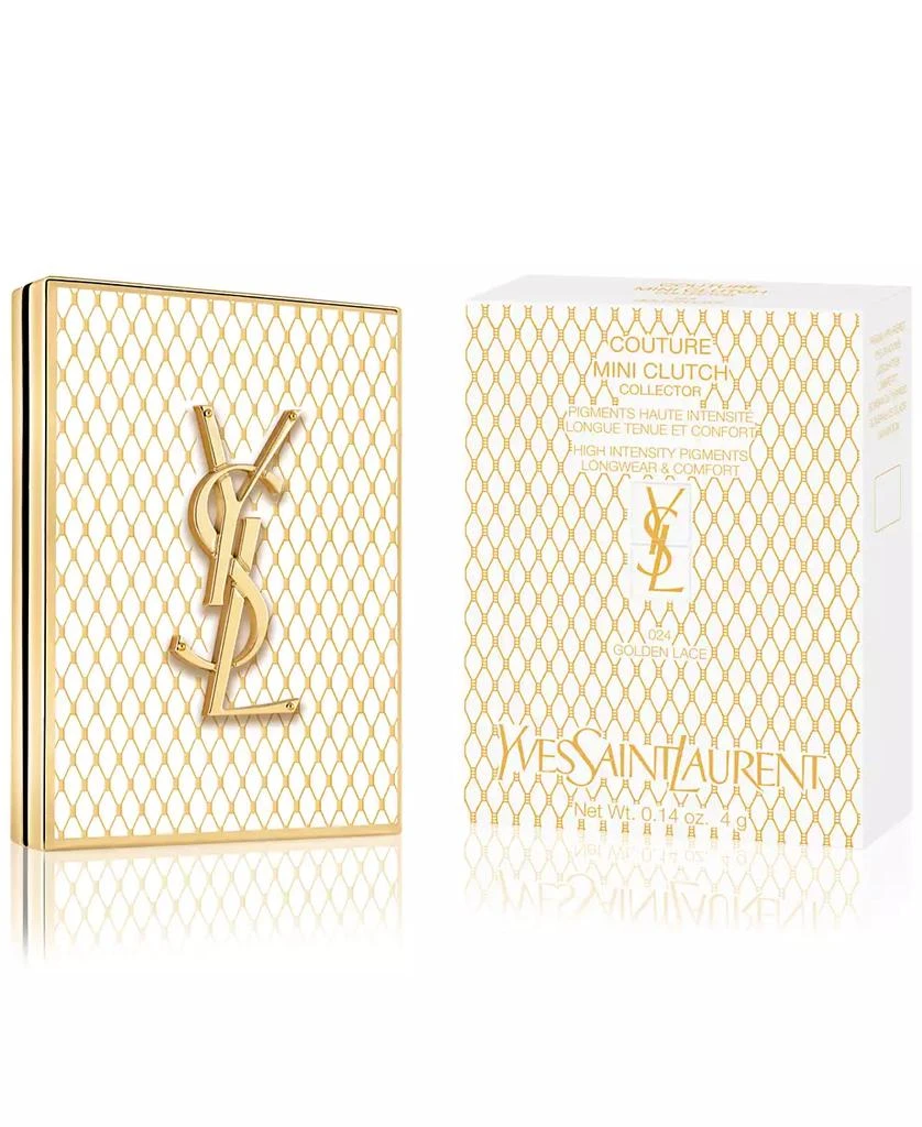 商品Yves Saint Laurent|Limited-Edition Gold Lace Couture Mini Clutch Luxury Eyeshadow Palette,价格¥538,第1张图片