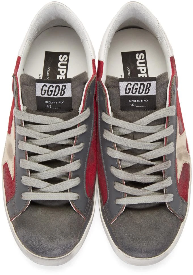 商品Golden Goose|Red & Grey Suede Superstar Sneakers,价格¥3404,第5张图片详细描述