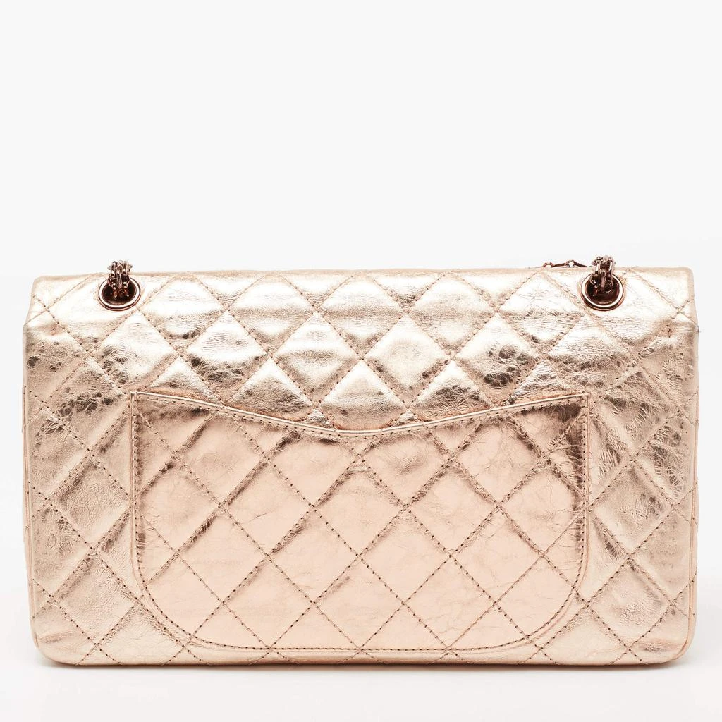 商品[二手商品] Chanel|Chanel Metallic Rose Gold Crinkled Quilted Leather Reissue 2.55 Classic 227 Jumbo Flap Bag,价格¥25789,第4张图片详细描述