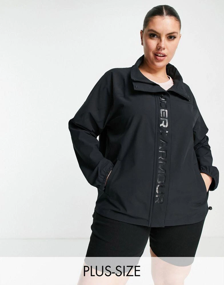商品Under Armour|Under Armour Plus Rush woven jacket in black,价格¥353,第1张图片