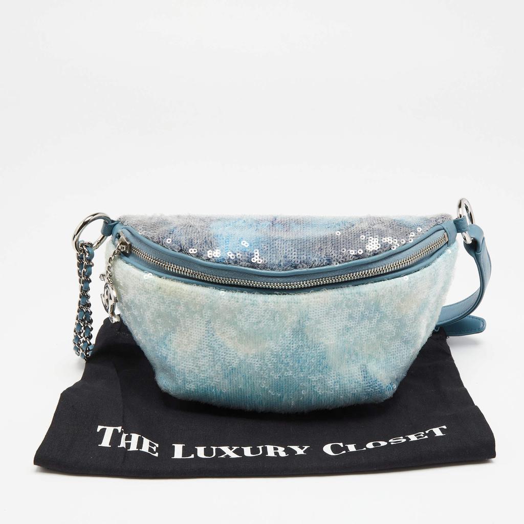 Chanel Light Blue Sequins Waterfall Belt Bag商品第10张图片规格展示