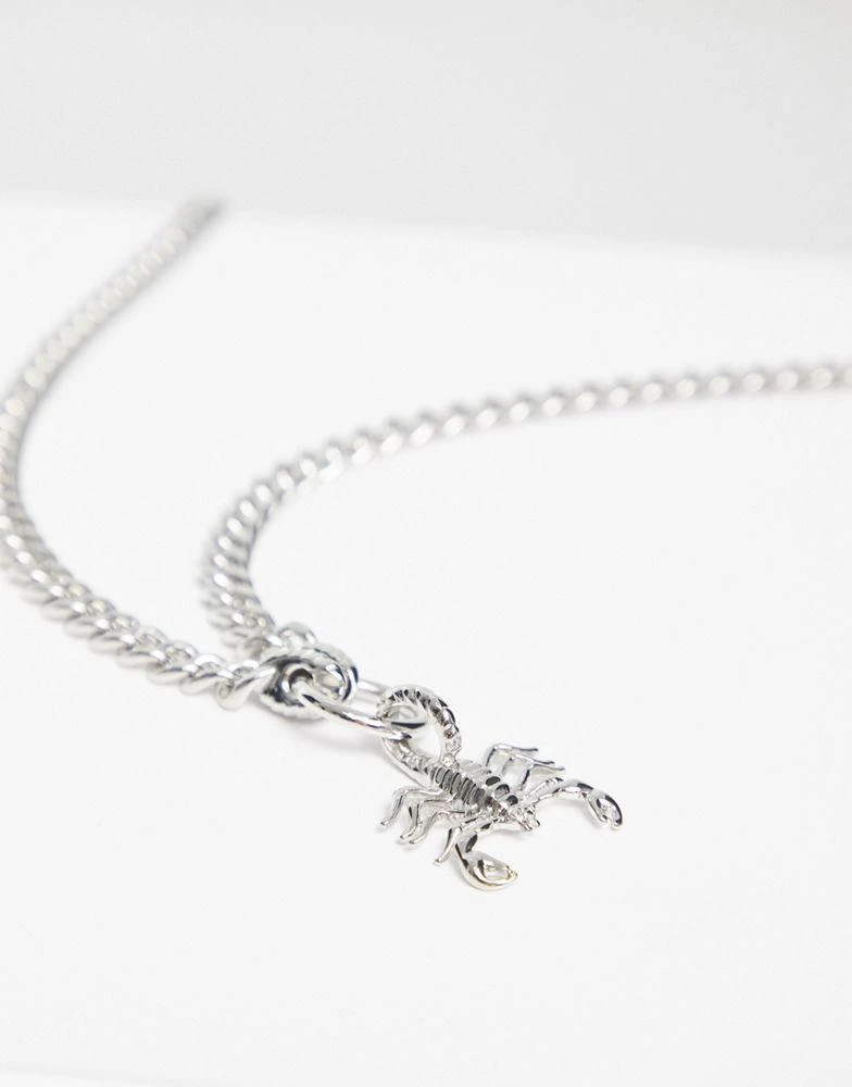 商品ASOS|ASOS DESIGN waterproof stainless steel chunky neck chain with scorpion pendant in silver tone,价格¥166,第3张图片详细描述