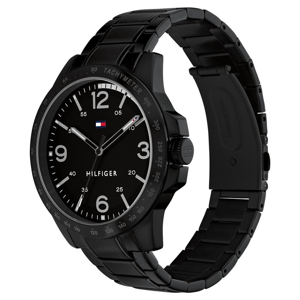 商品Tommy Hilfiger|Men's Black-Tone Stainless Steel Bracelet Watch 46mm, Created for Macy's,价格¥1143,第4张图片详细描述