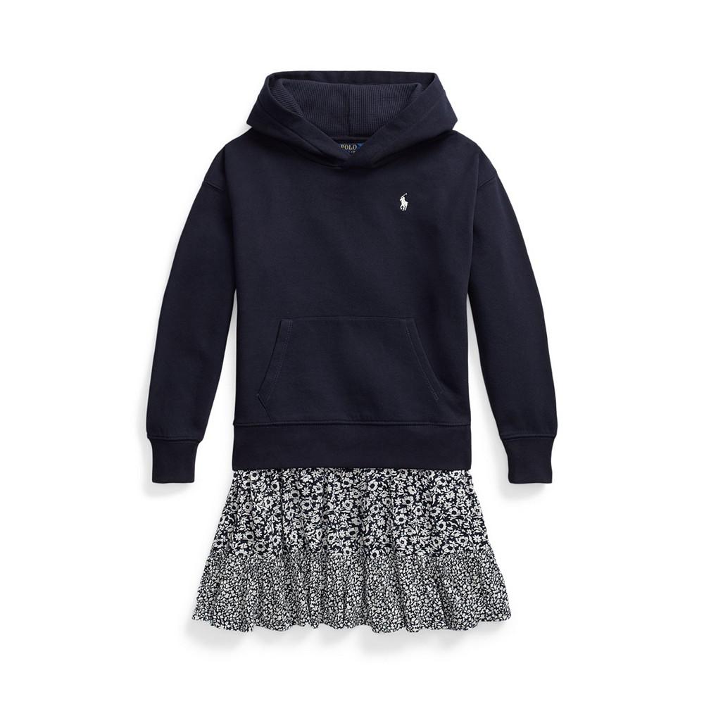 Big Girls Floral Fleece Hoodie Dress商品第1张图片规格展示