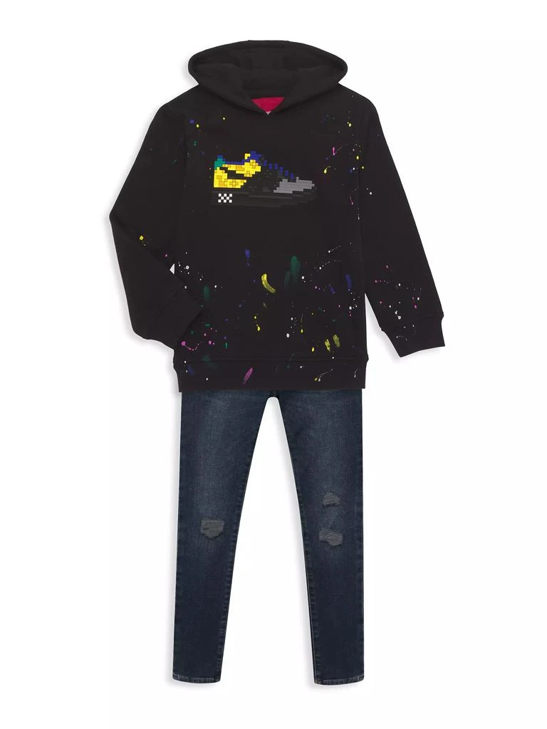 商品Mostly Heard Rarely Seen|Little Boy's & Boy's Mini Paint Splatter Louis Hoodie,价格¥451,第2张图片详细描述