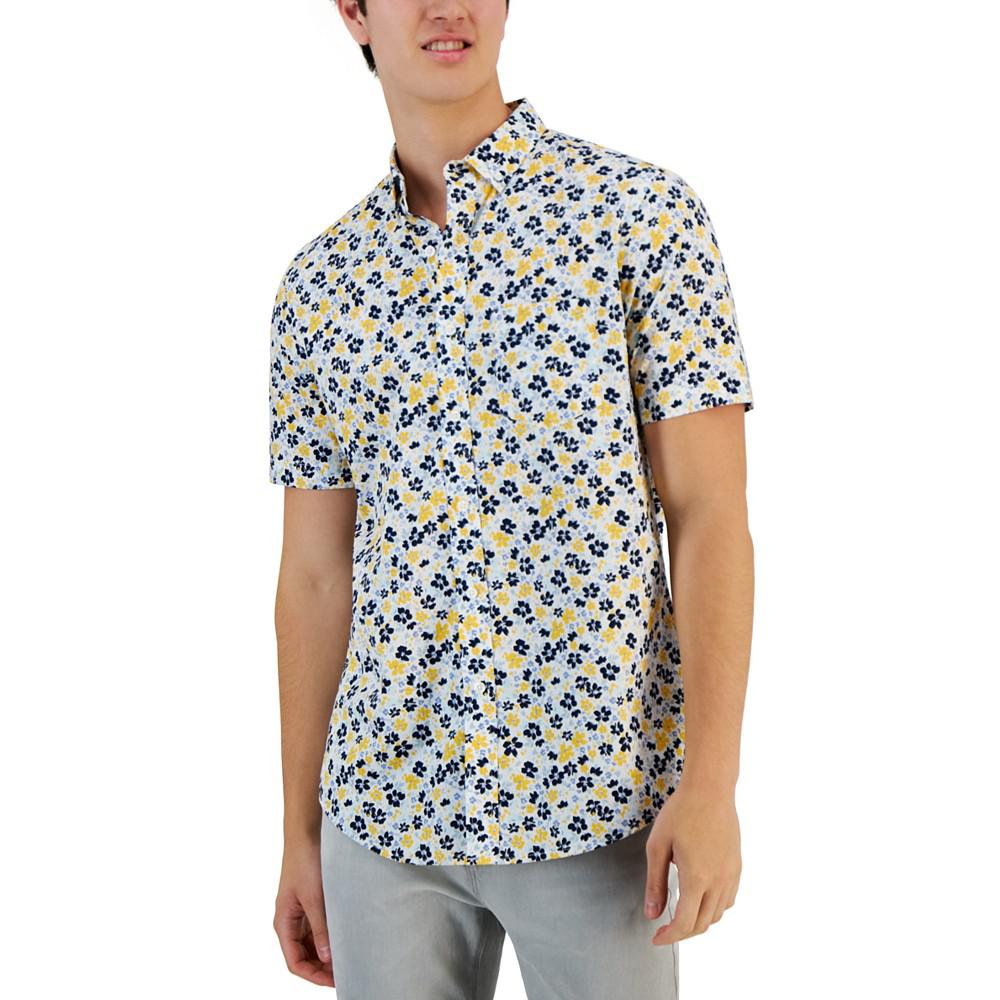 Men's Champin Floral Print Woven Short-Sleeve Shirt, Created for Macy's商品第1张图片规格展示