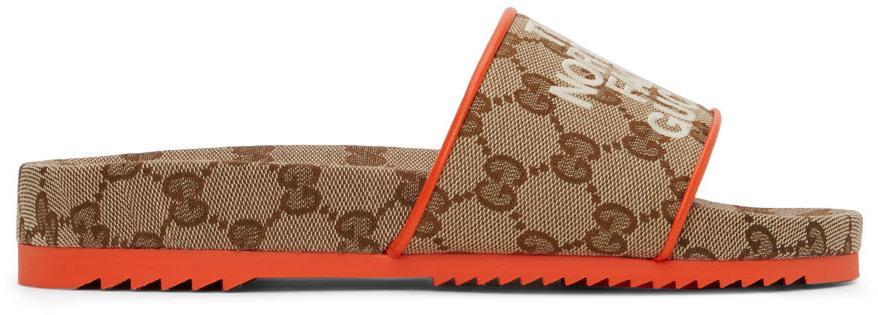 商品Gucci|驼色 The North Face 联名 Sideline 拖鞋,价格¥5649,第1张图片