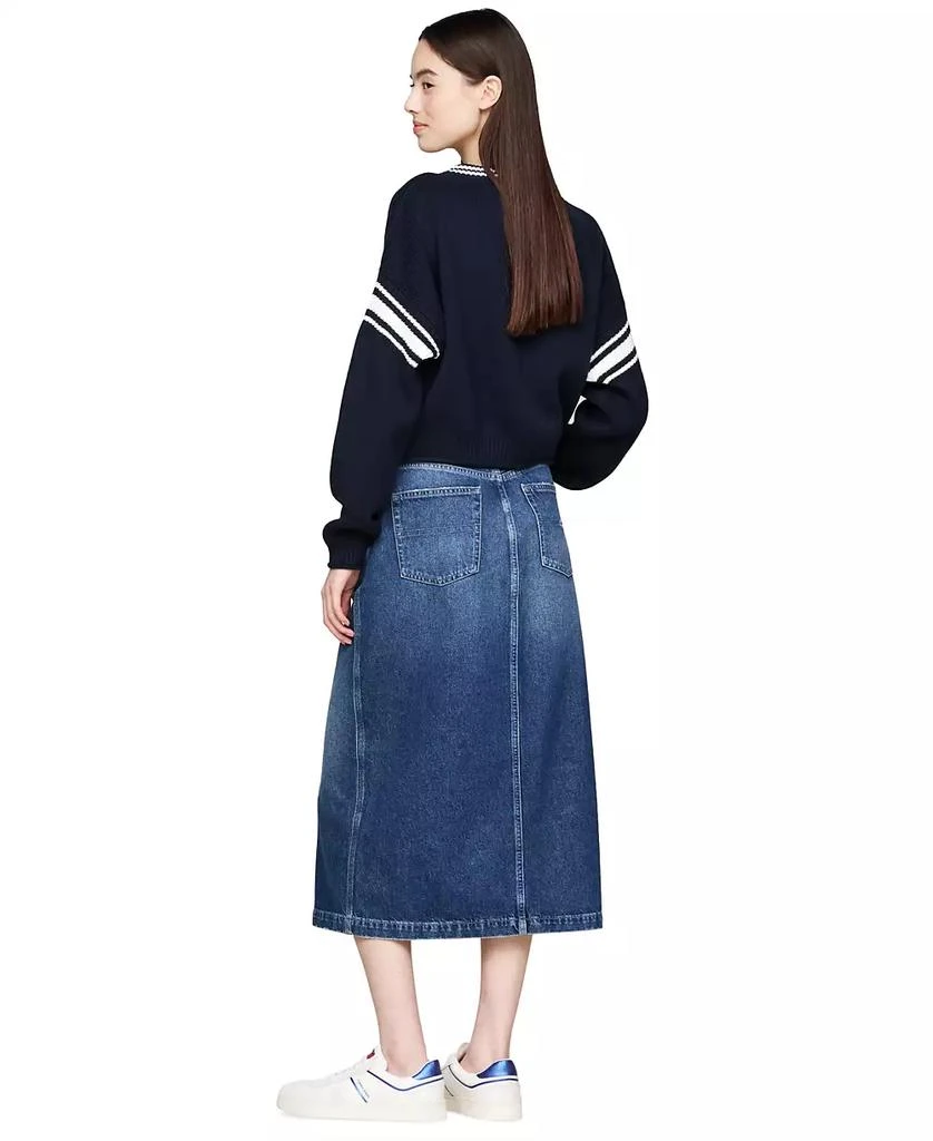 商品Tommy Jeans|Women's Cotton Cropped Varsity Sweater,价格¥302,第4张图片详细描述